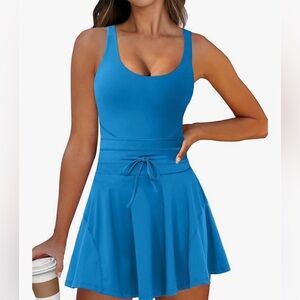 Women's Workout Built in Shorts Athletic Sleeveless One Piece Active Romper